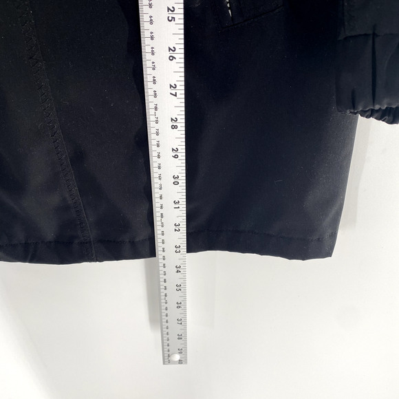 Fleet Street Rain Jacket Coat Mid Length Womens Sz L Wind Resistant Black Tan - Picture 9 of 14